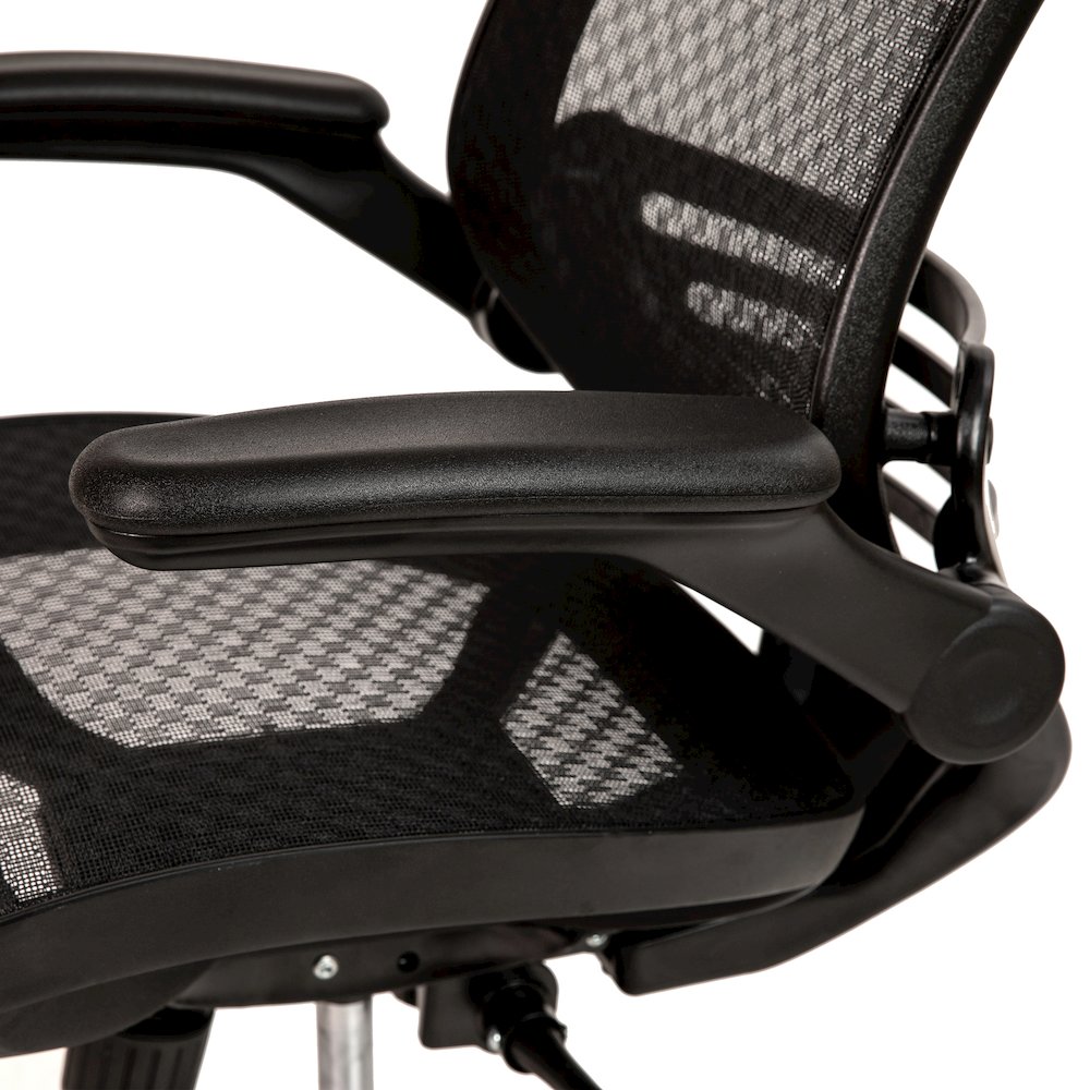 Mid-Back Black Mesh Executive Swivel Office Chair with Black Frame. Picture 9