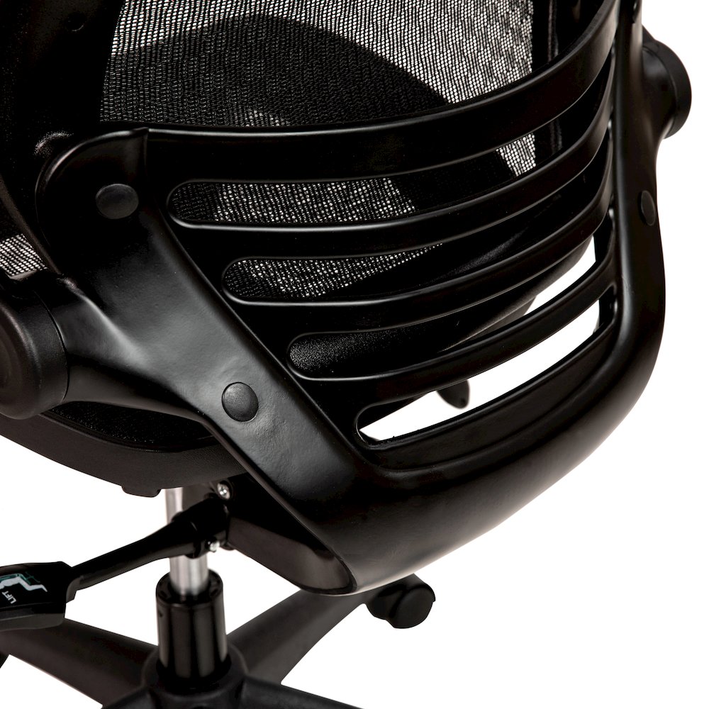 Mid-Back Black Mesh Executive Swivel Office Chair with Black Frame. Picture 12