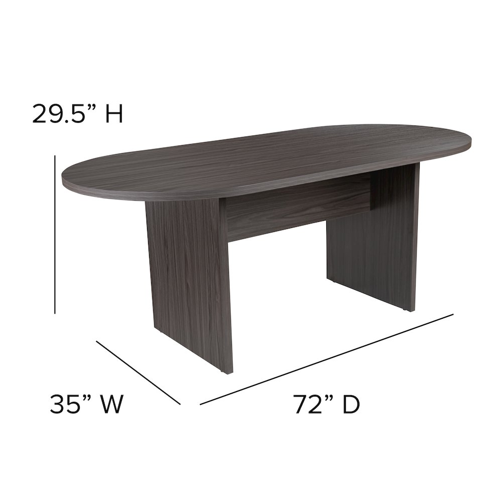 5 Piece Gray Conference Table Set with 4 Black and Chrome Executive Chairs. Picture 7