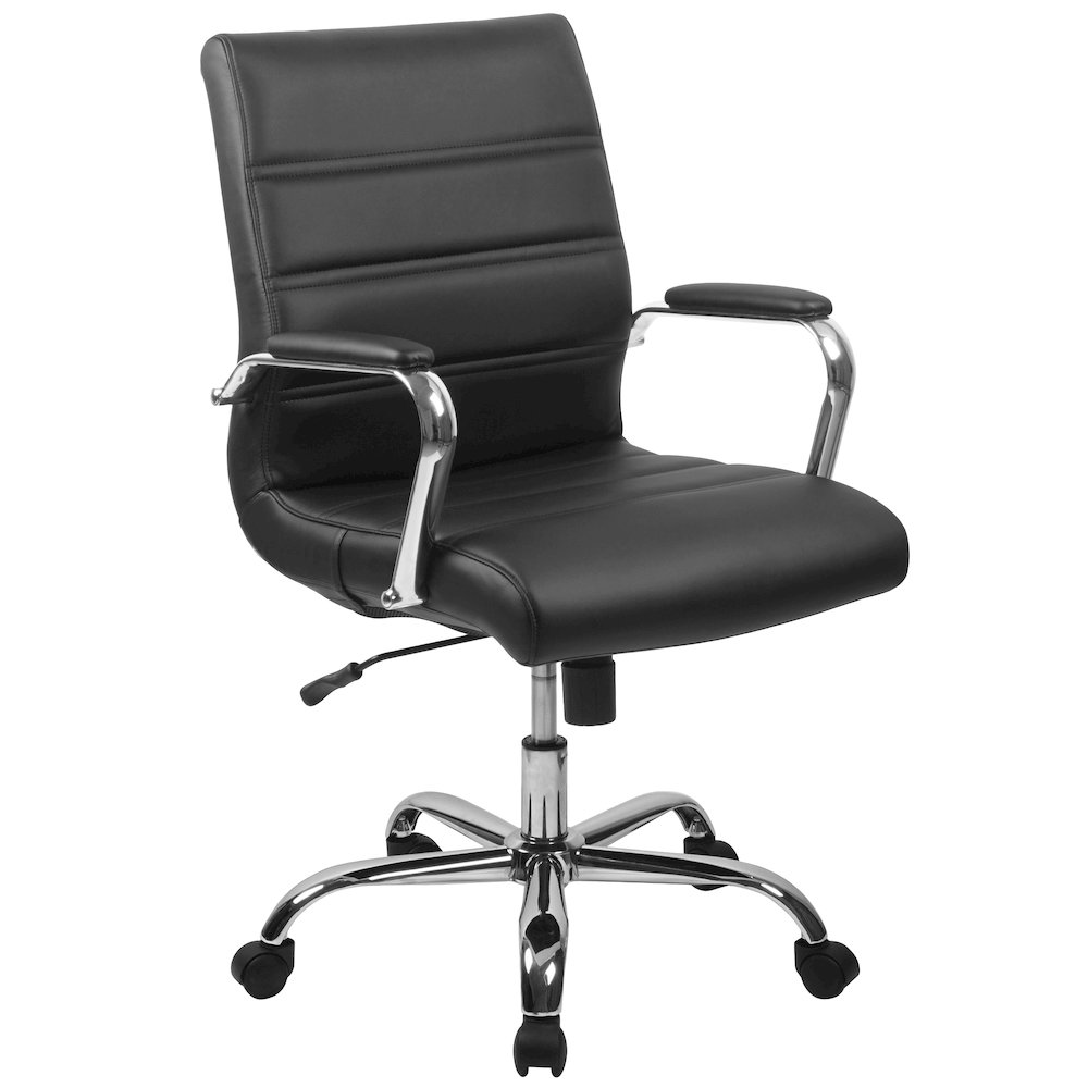 5 Piece Gray Conference Table Set with 4 Black and Chrome Executive Chairs. Picture 8