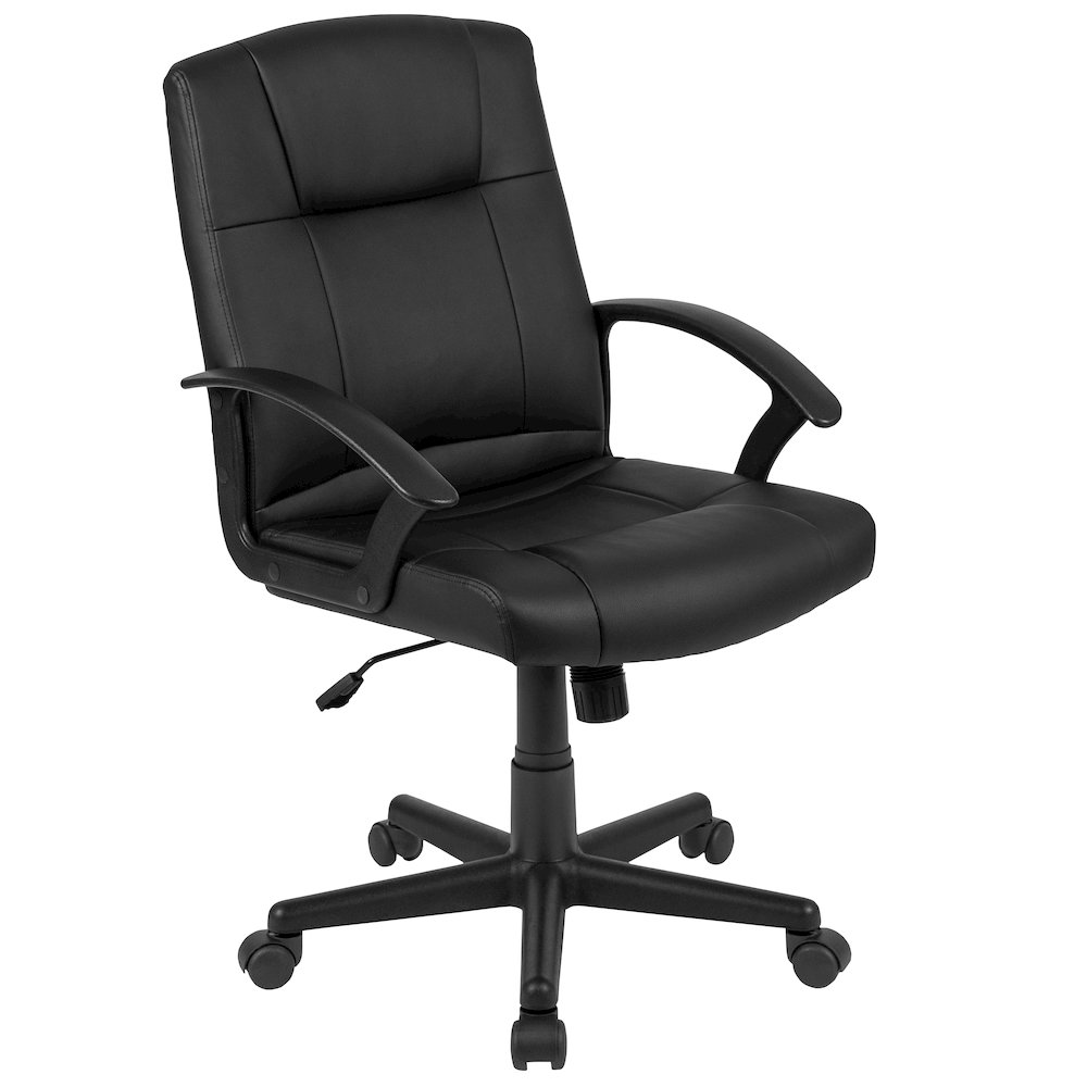 5 Piece Gray Conference Table Set with 4 Black LeatherSoft-Padded Task Chairs. Picture 8