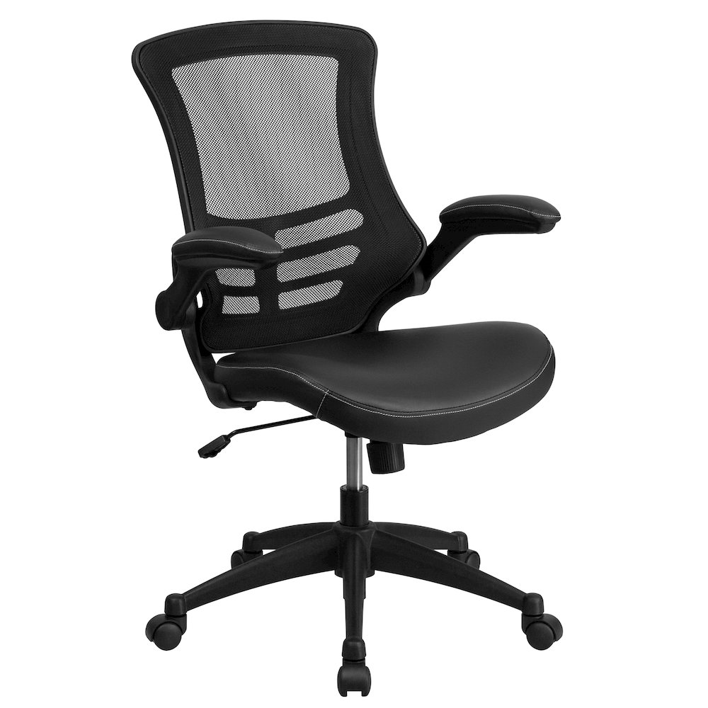 Work From Home Kit - Black Computer Desk, Ergonomic Mesh/LeatherSoft Office Chair and Locking Mobile Filing Cabinet. Picture 3