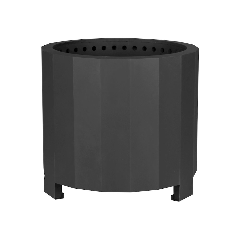 19.5 inch Smokeless Outdoor Firepit, Natural Wood, Black. Picture 1