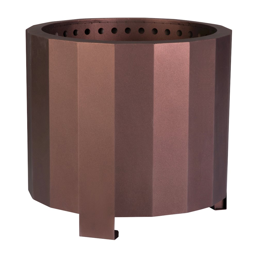 19.5 inch Smokeless Outdoor Firepit, Natural Wood, Bronze. Picture 1