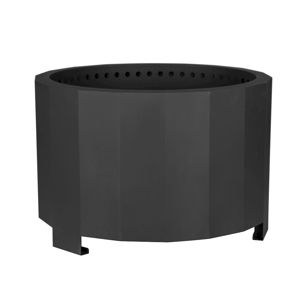 27 inch Smokeless Outdoor Firepit, Natural Wood, Black. Picture 1