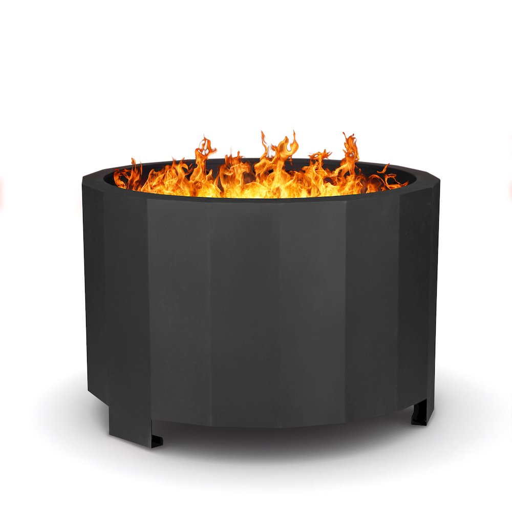27 inch Smokeless Outdoor Firepit, Natural Wood, Black. Picture 14