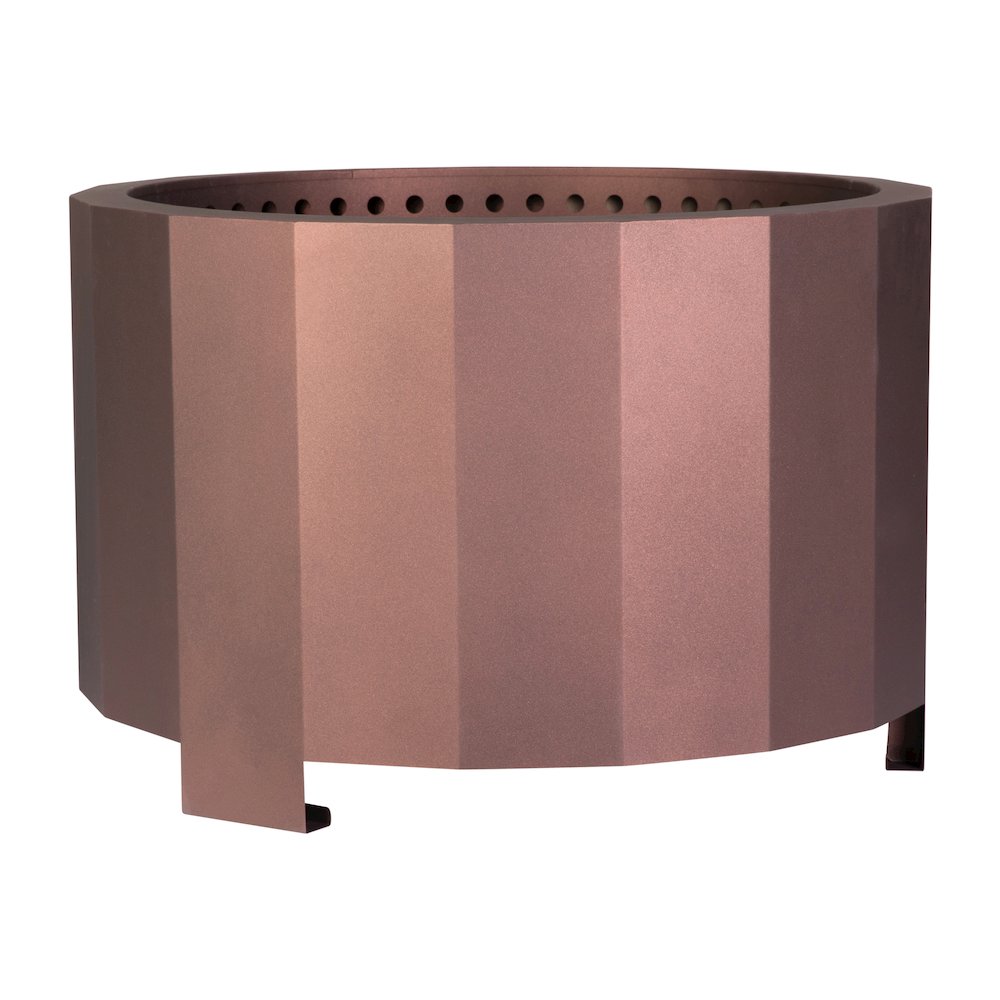 27 inch Smokeless Outdoor Firepit, Natural Wood, Bronze. Picture 1