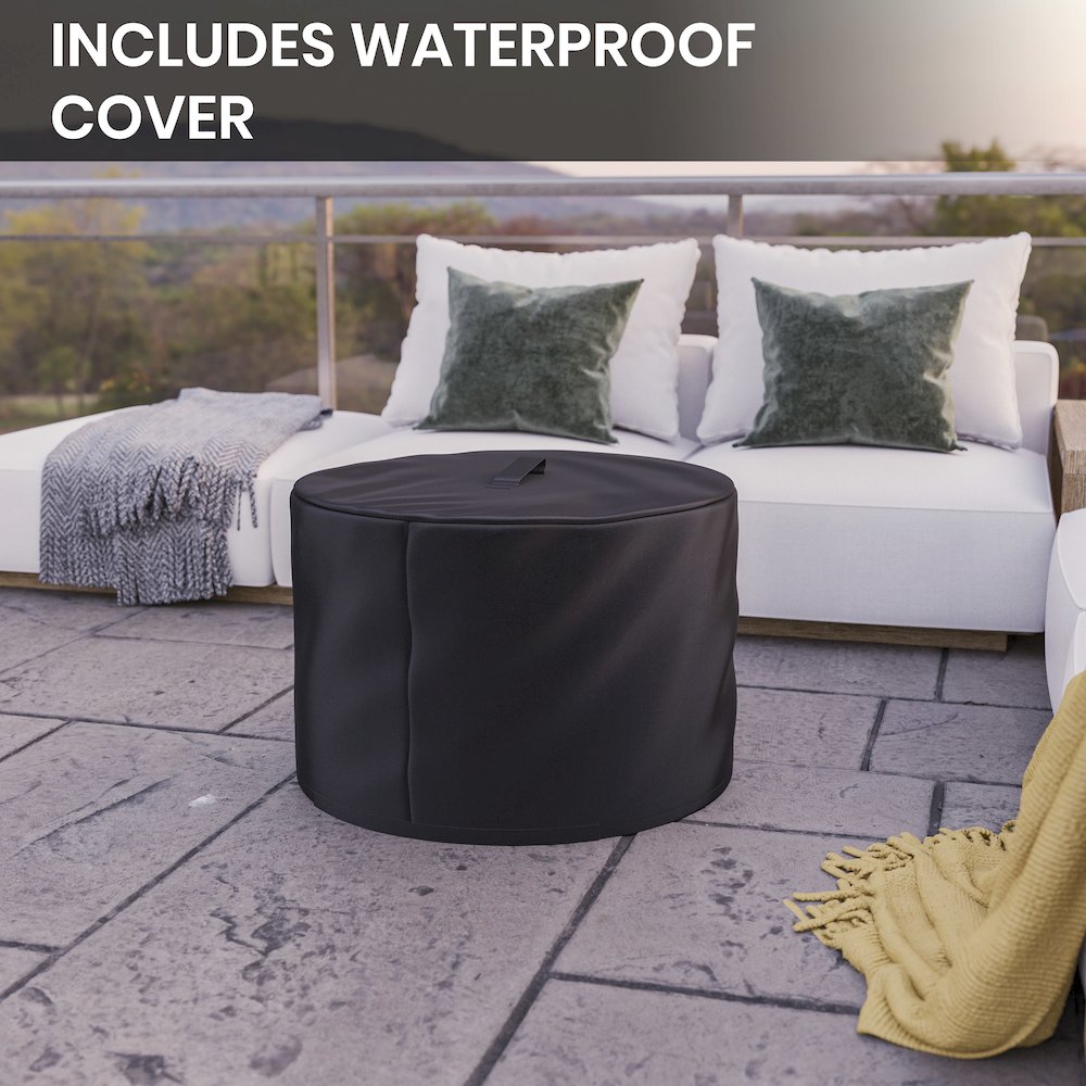 27 inch Smokeless Outdoor Firepit, Natural Wood, Bronze. Picture 13