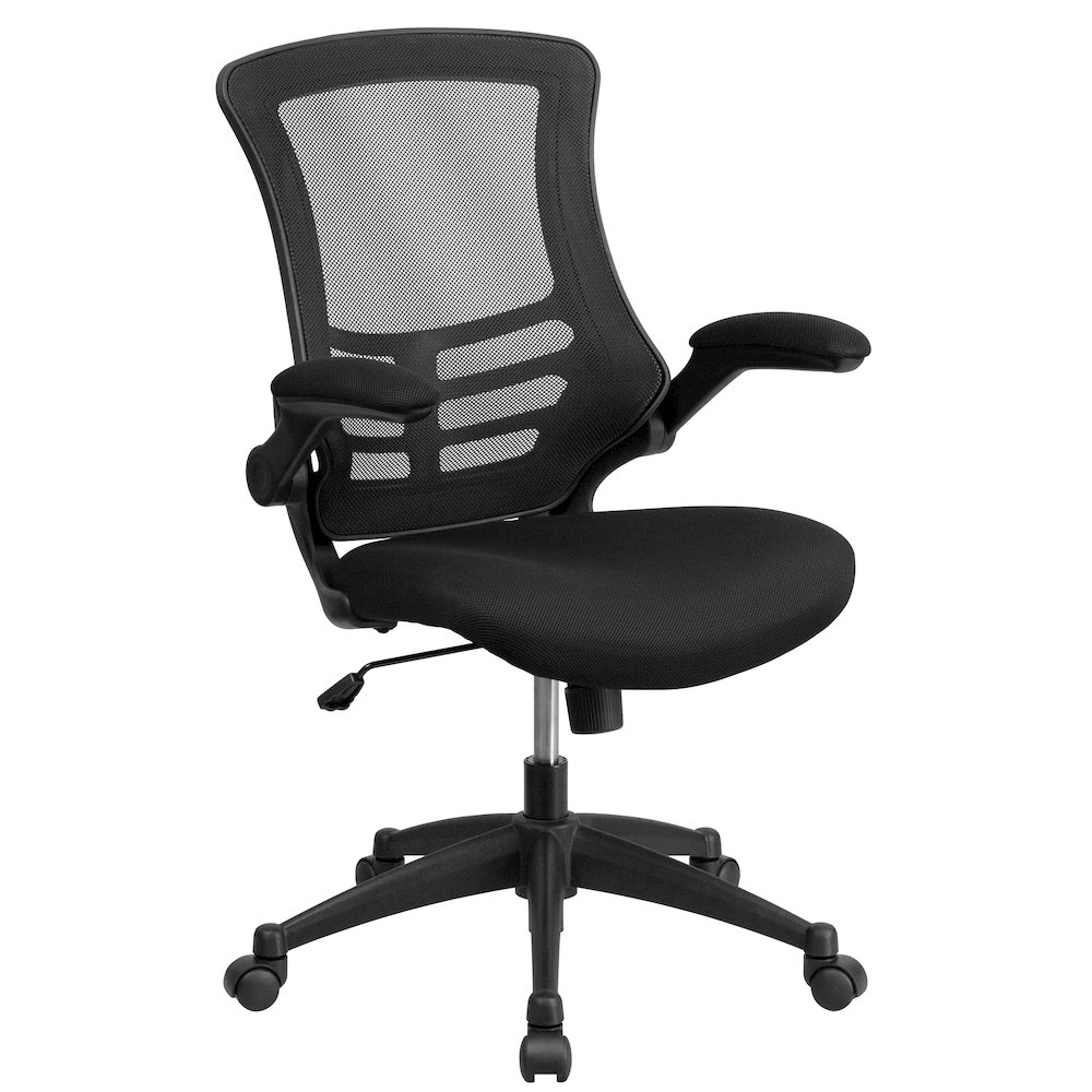 Glass Desk with Keyboard Tray, Mesh Office Chair and Filing Cabinet. Picture 8