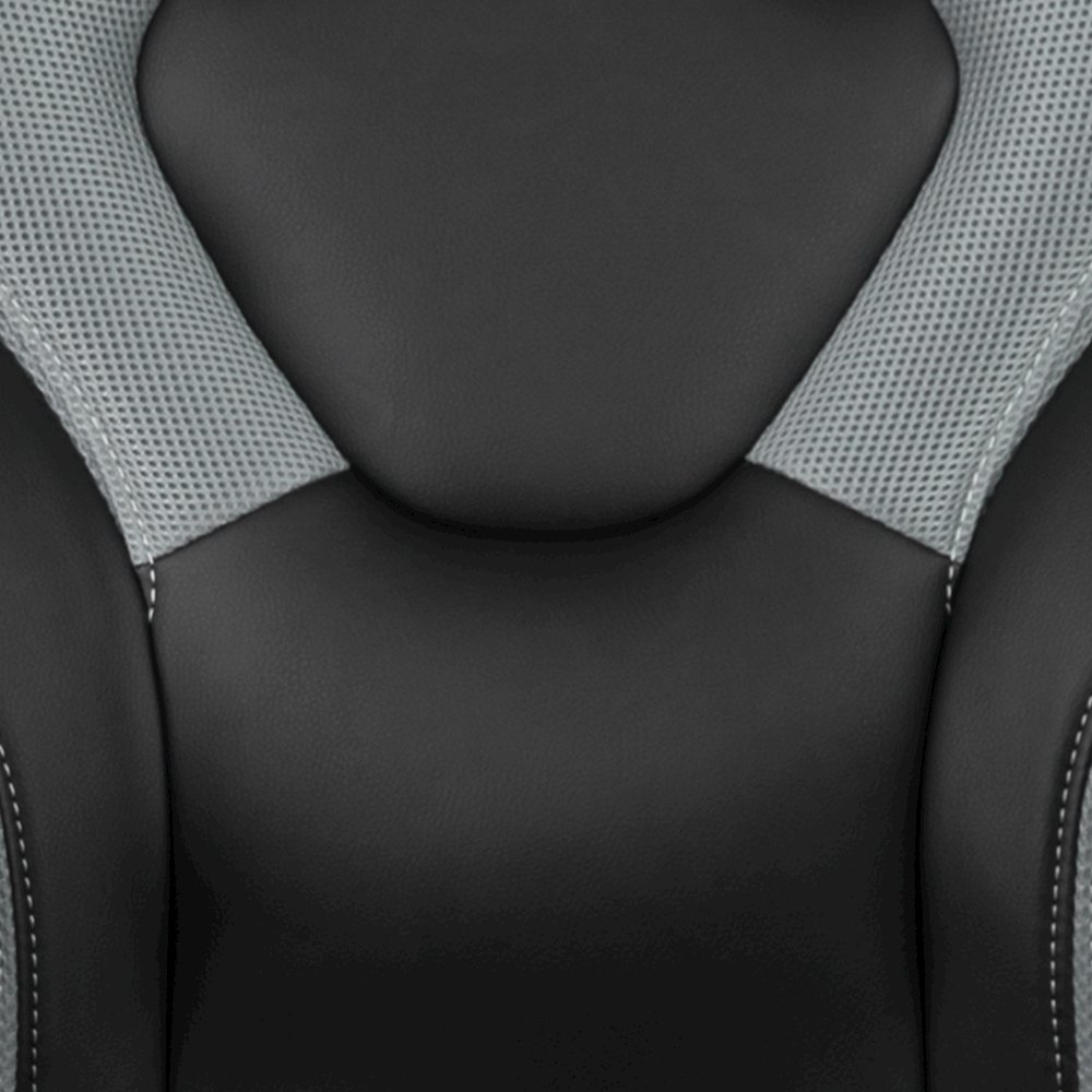 Black Gaming Desk and Gray/Black Racing Chair Set. Picture 13