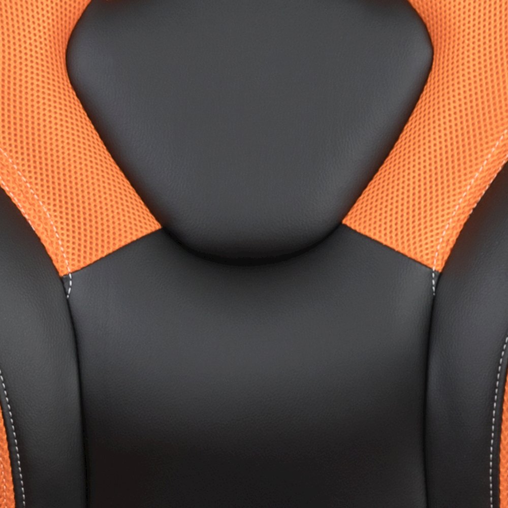 Black Gaming Desk and Orange/Black Racing Chair Set. Picture 12