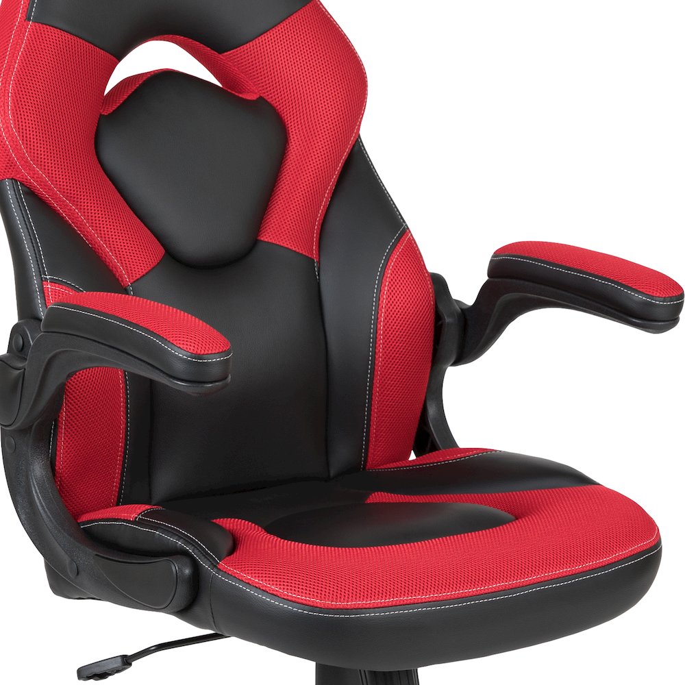 Red Gaming Desk and Red/Black Racing Chair Set. Picture 8
