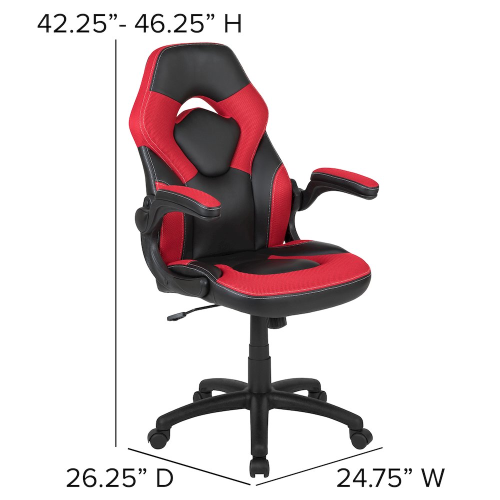 Black Gaming Desk and Red/Black Racing Chair Set. Picture 6