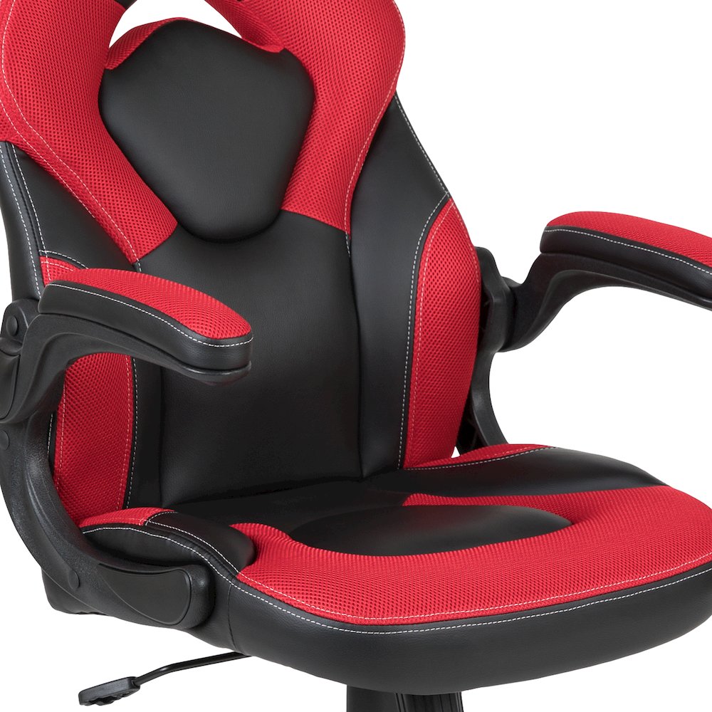 Black Gaming Desk and Red/Black Racing Chair Set. Picture 8