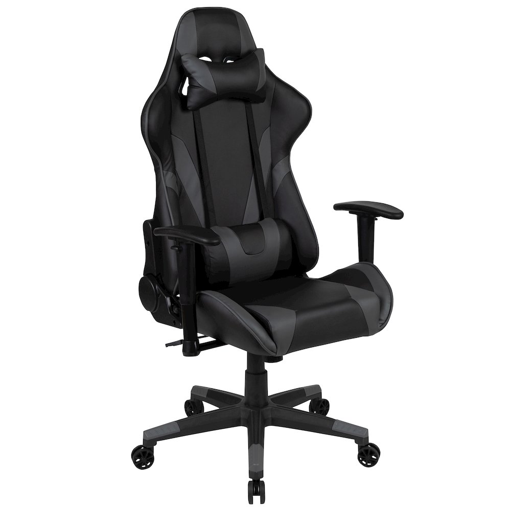Gaming Desk and Gray/Black Reclining Gaming Chair Set. Picture 9