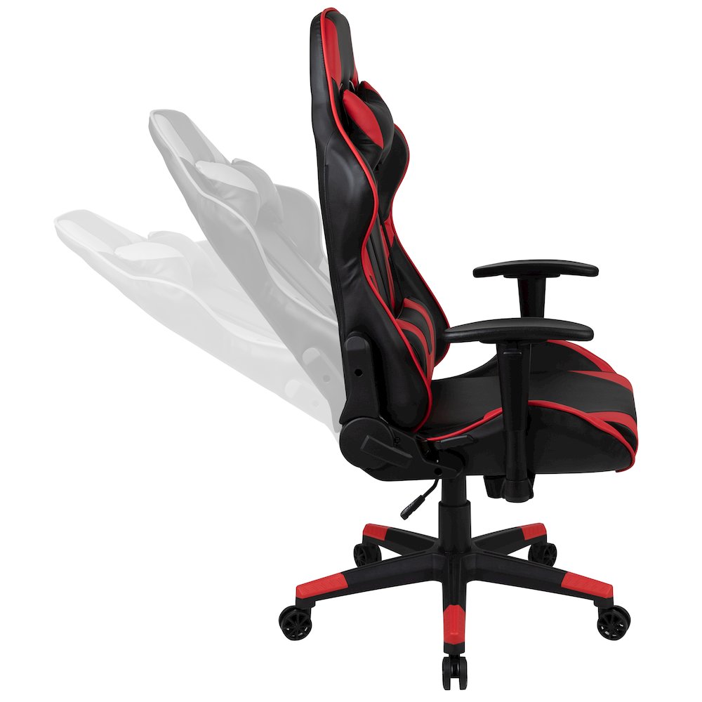Gaming Desk and Red/Black Reclining Gaming Chair Set. Picture 11