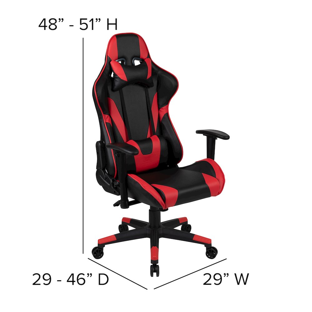 Red Gaming Desk and Red/Black Reclining Gaming Chair Set. Picture 6