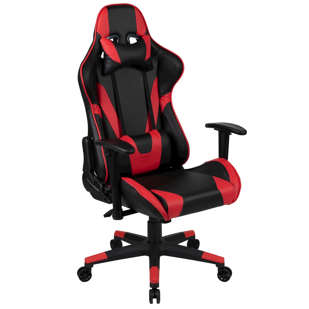Red Gaming Desk and Red/Black Reclining Gaming Chair Set. Picture 9