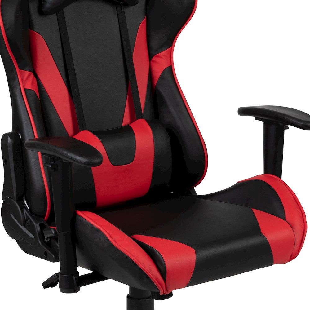 Red Gaming Desk and Red/Black Reclining Gaming Chair Set. Picture 11