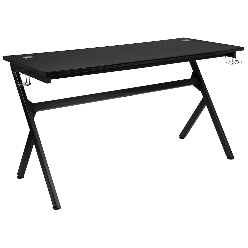 Gaming Desk and Gray Footrest Reclining Gaming Chair Set. Picture 10