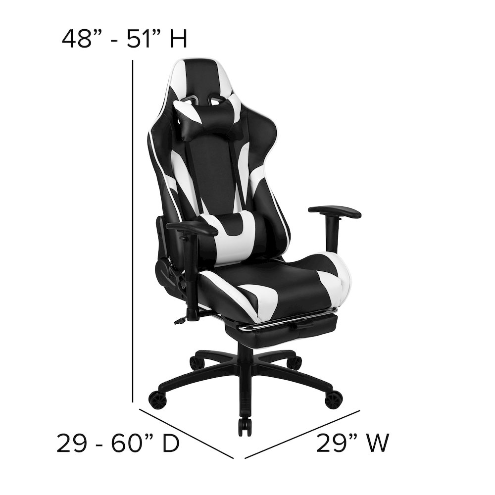 Red Gaming Desk and Black Footrest Reclining Gaming Chair Set. Picture 6