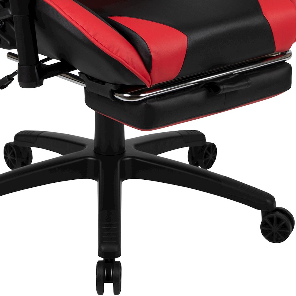 Red Gaming Desk and Red/Black Footrest Reclining Gaming Chair Set. Picture 11