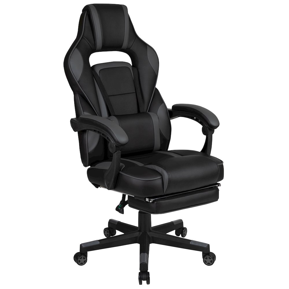 Red Gaming Desk/Headphone Hook & Black Reclining Back/Arms Gaming Chair. Picture 10