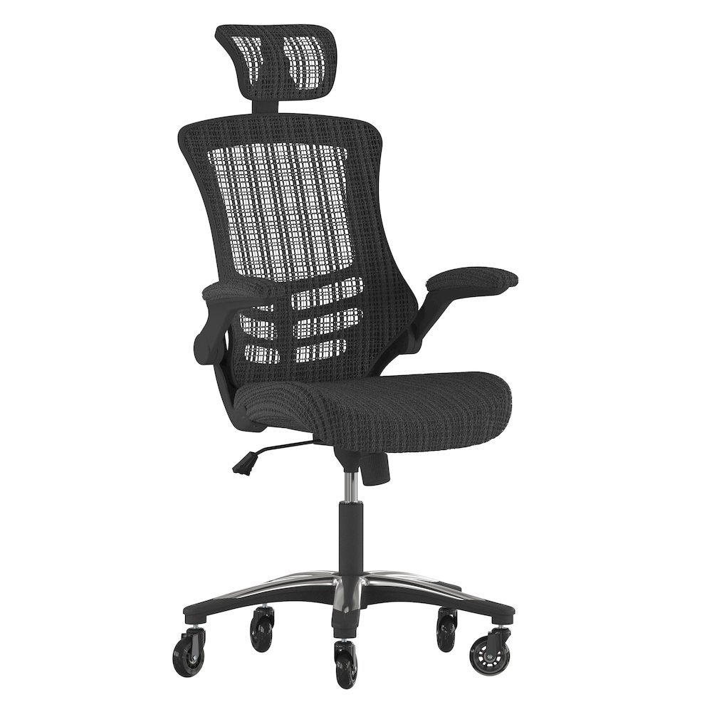 High-Back Black Mesh Swivel Executive Office Chair. Picture 1