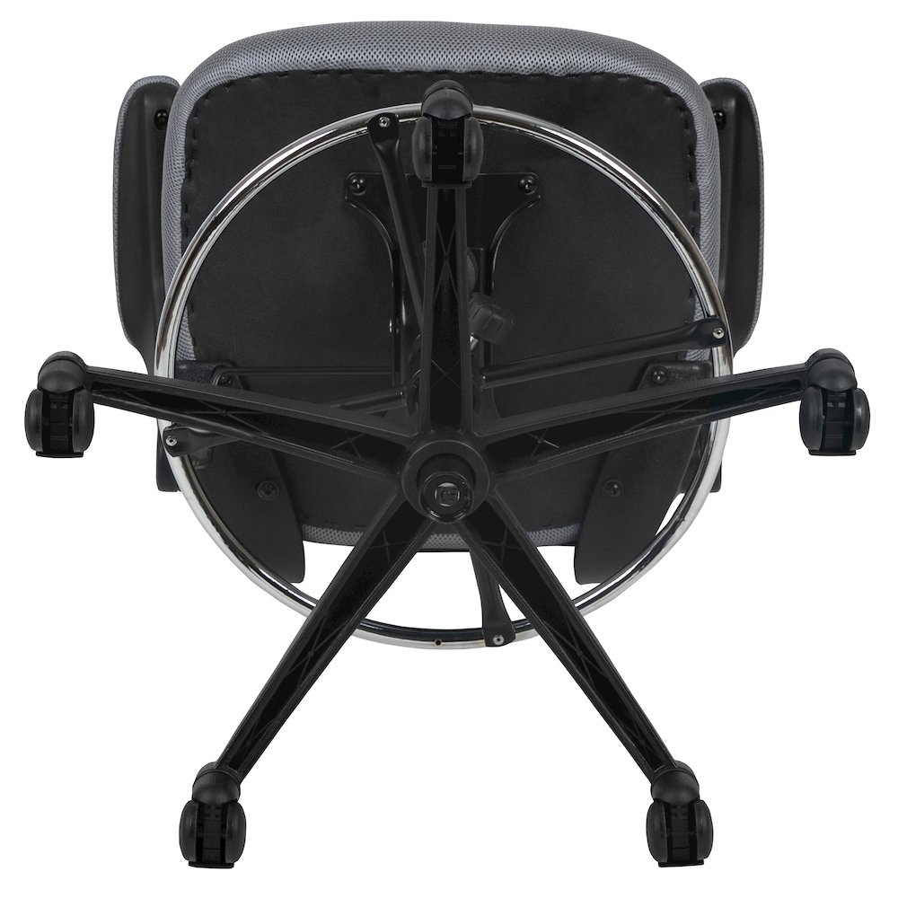Mid-Back Dark Gray Mesh Drafting Chair with Adjustable Foot Ring. Picture 15