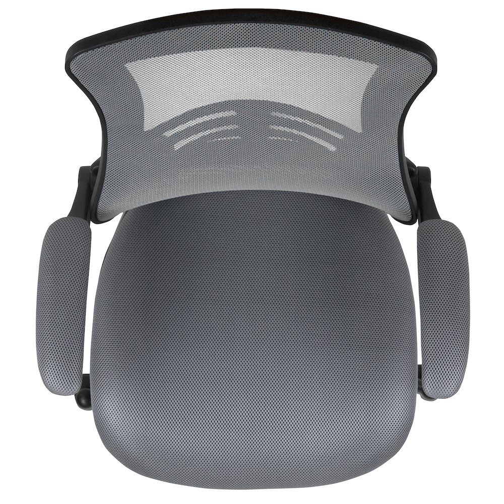 Mid-Back Dark Gray Mesh Drafting Chair with Adjustable Foot Ring. Picture 14