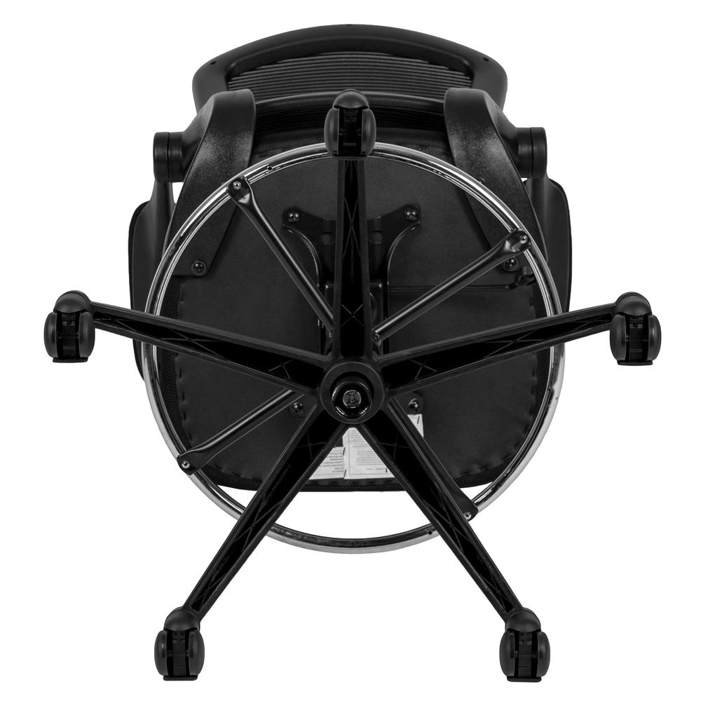 Mid Back Black Mesh Ergonomic Drafting Chair with Adjustable Foot Ring and Flip-Up Arms. Picture 10