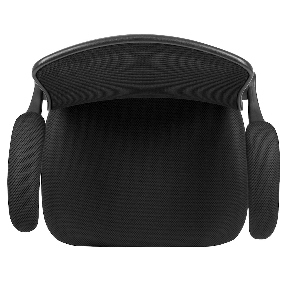 Mid-Back Black Mesh Drafting Chair with Adjustable Foot Ring and Flip-Up Arms. Picture 14