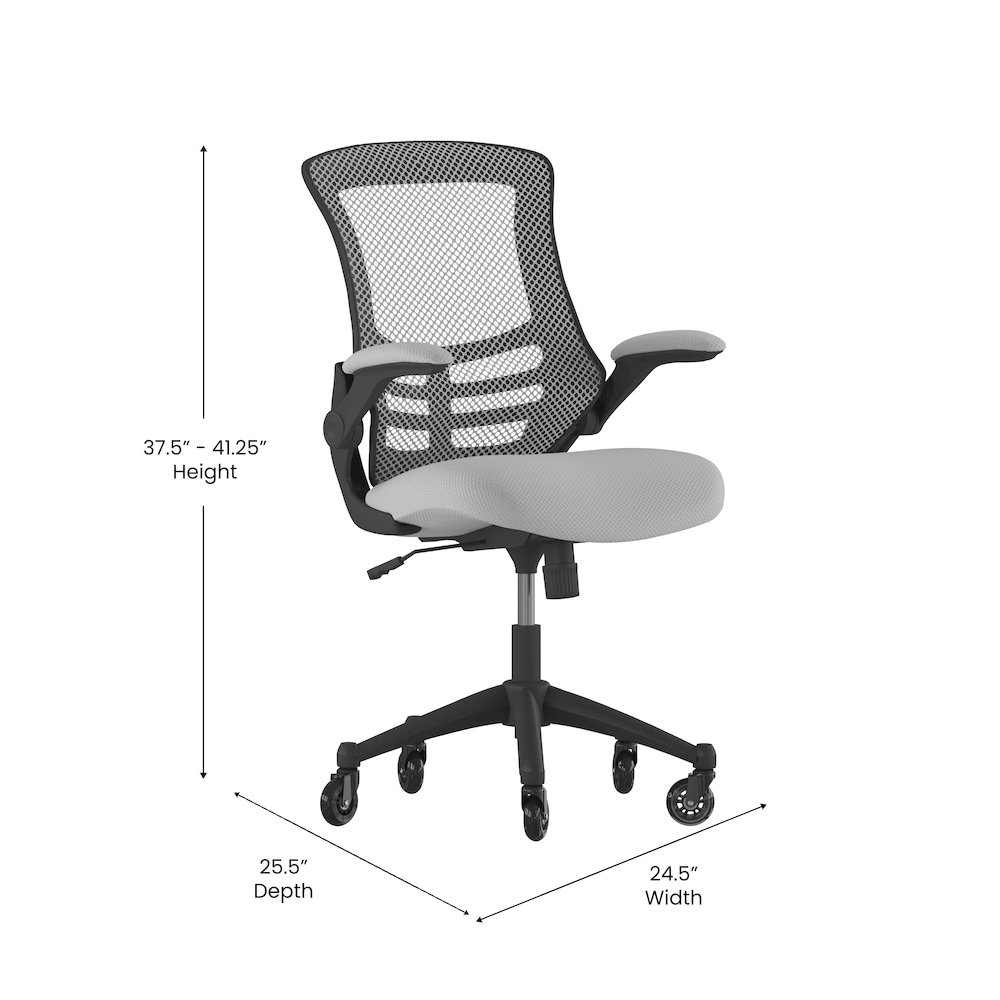 Mid-Back Dark Gray Mesh Swivel Task Office Chair. Picture 5