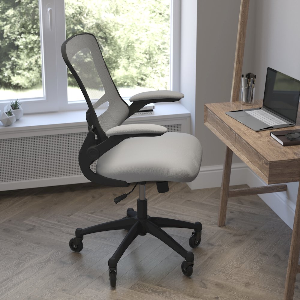 Mid-Back Dark Gray Mesh Swivel Task Office Chair. Picture 6