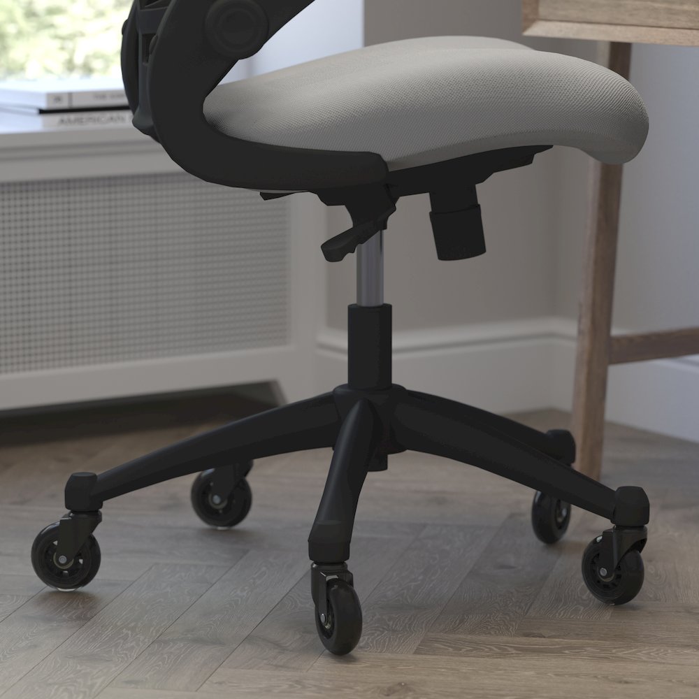 Mid-Back Dark Gray Mesh Swivel Task Office Chair. Picture 7