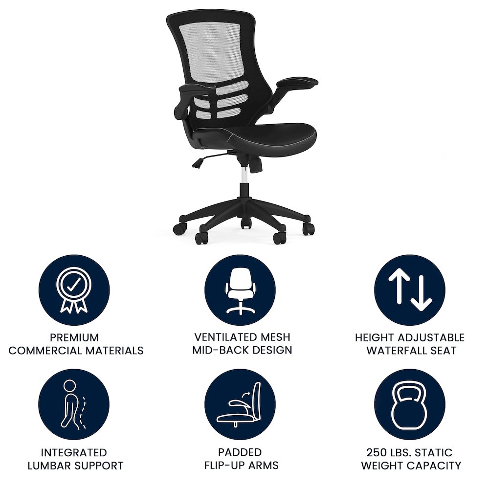 Desk Chair with Wheels | Swivel Chair with Mid-Back. Picture 5