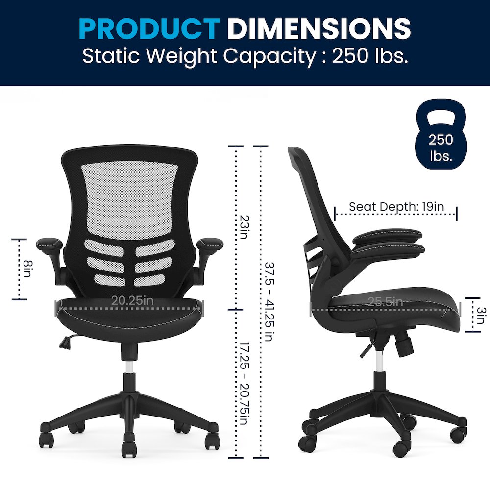 Desk Chair with Wheels | Swivel Chair with Mid-Back. Picture 11