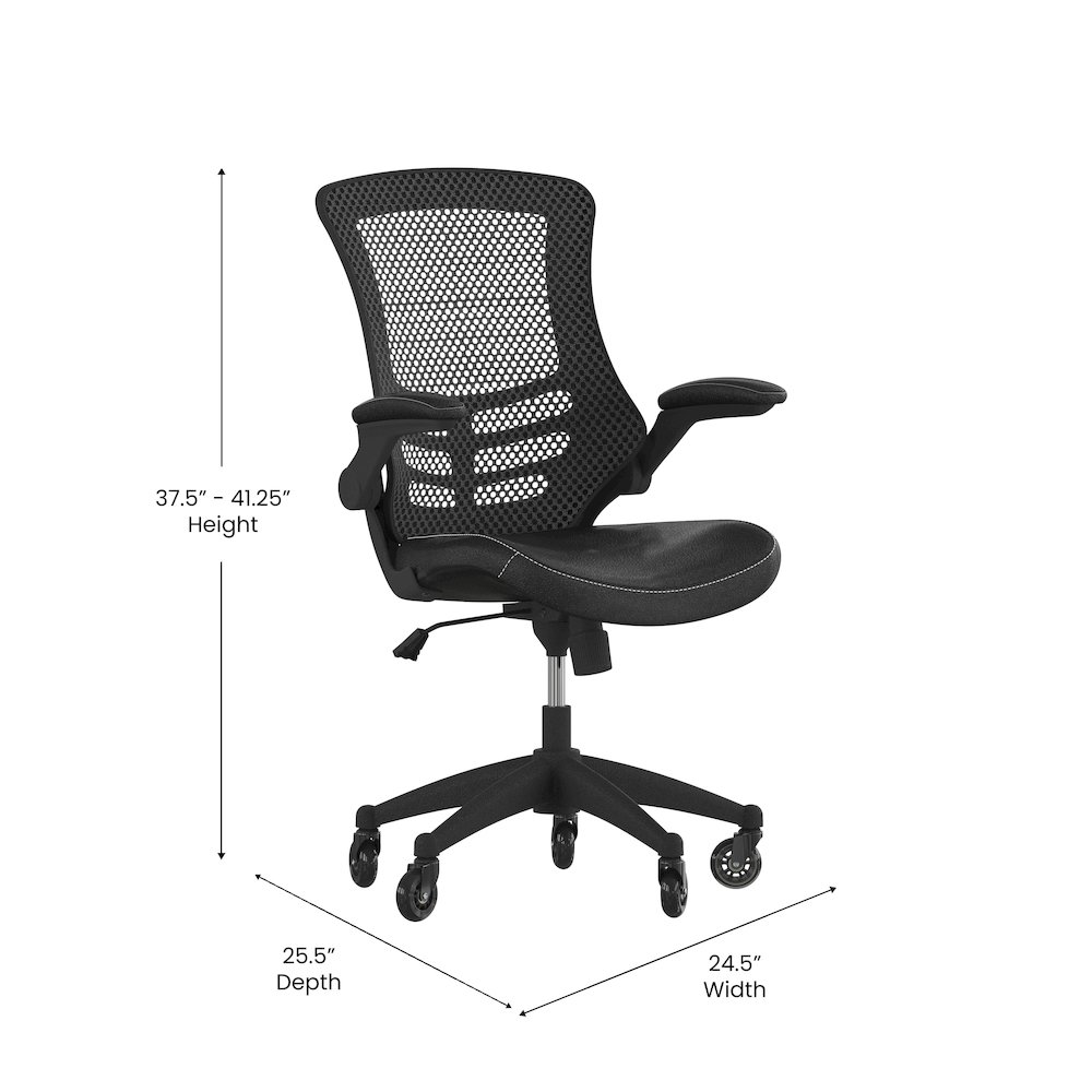 Desk Chair with Roller Wheels | Swivel Chair with Kelista Mid-Back. Picture 5