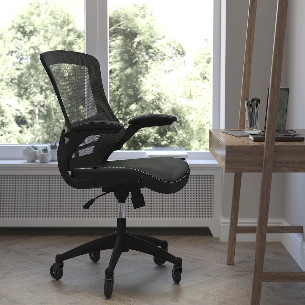 Desk Chair with Roller Wheels | Swivel Chair with Kelista Mid-Back. Picture 2
