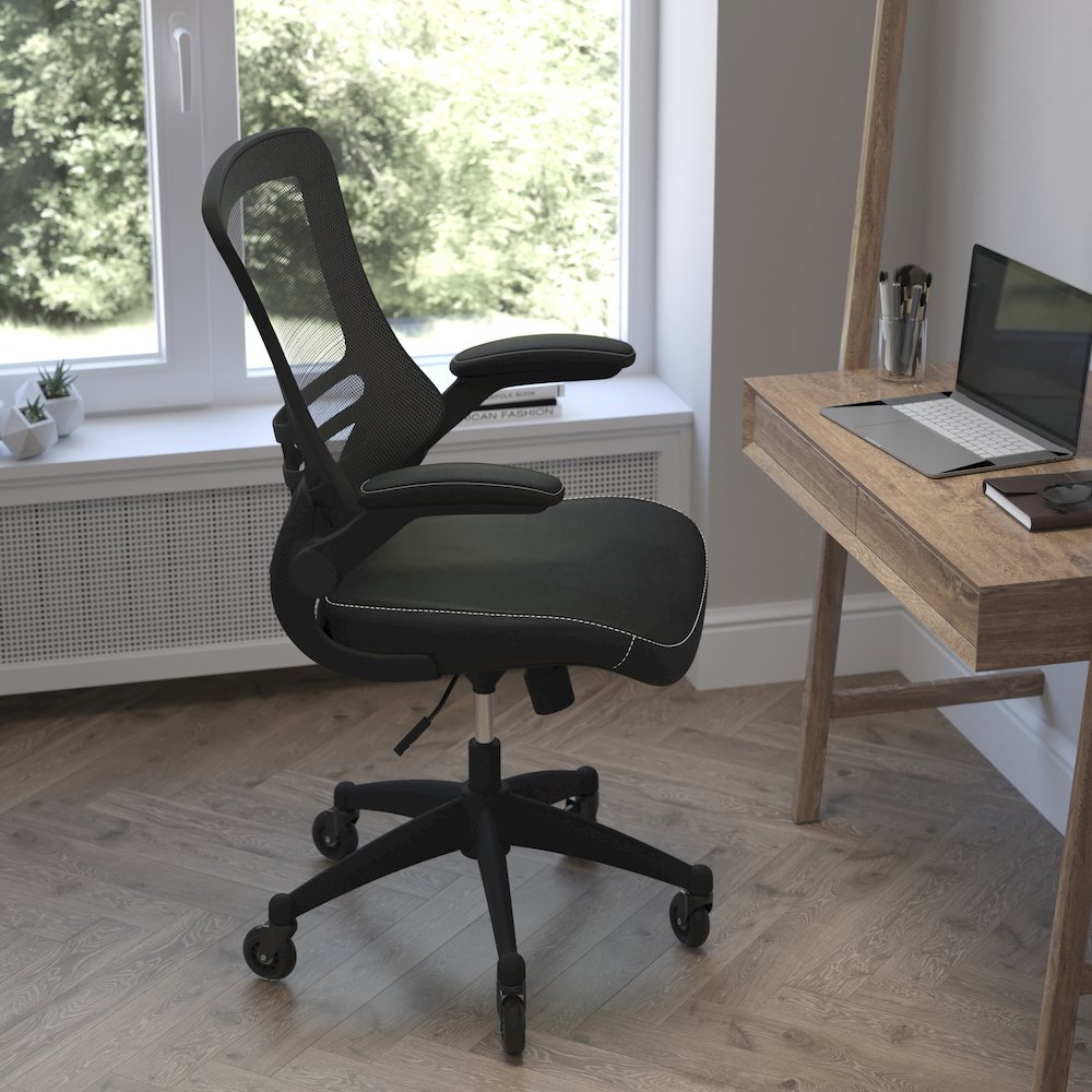 Desk Chair with Roller Wheels | Swivel Chair with Kelista Mid-Back. Picture 6