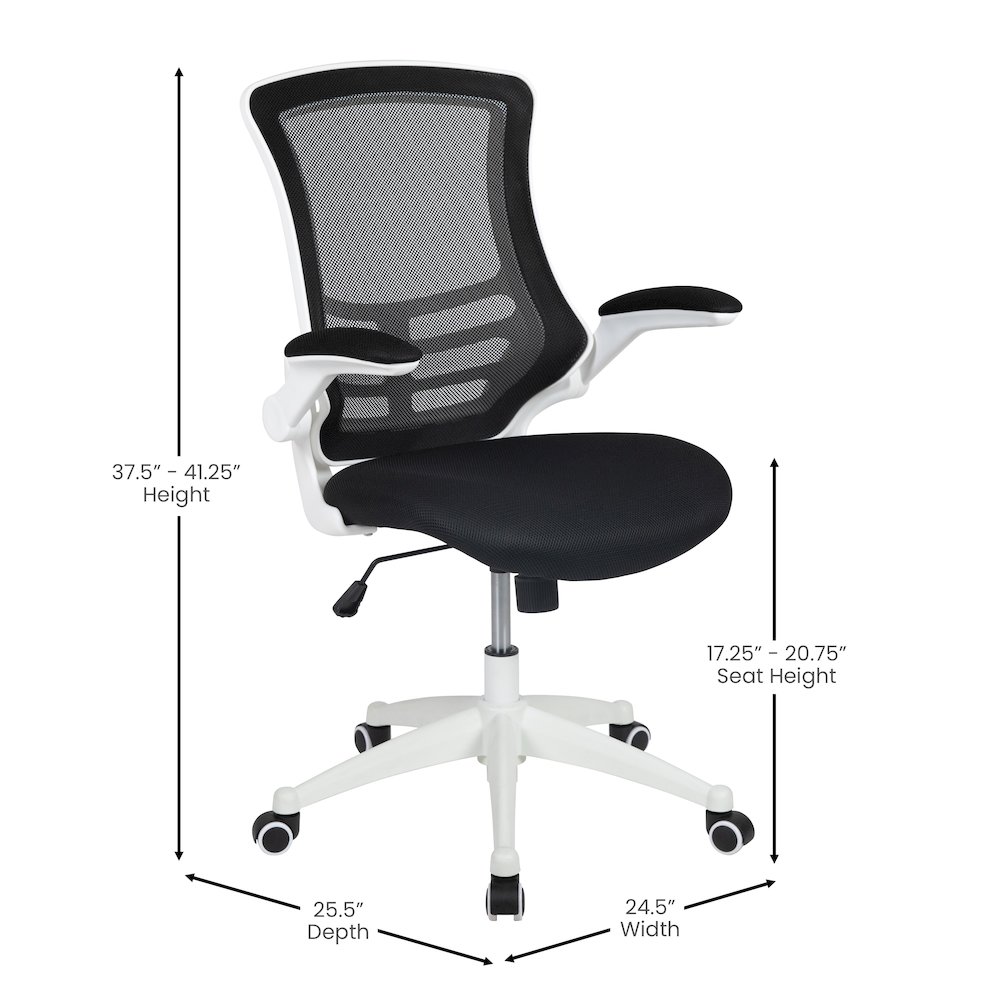 Mid-Back Black Mesh Swivel Ergonomic Task Office Chair. Picture 7