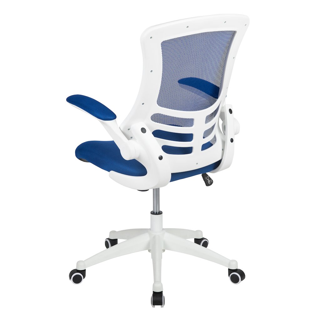 Mid-Back Blue Mesh Swivel Ergonomic Task Office Chair. Picture 8