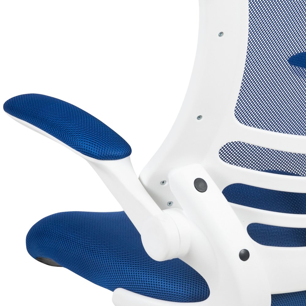 Mid-Back Blue Mesh Swivel Ergonomic Task Office Chair. Picture 14