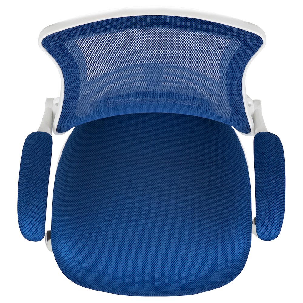 Mid-Back Blue Mesh Swivel Ergonomic Task Office Chair. Picture 12