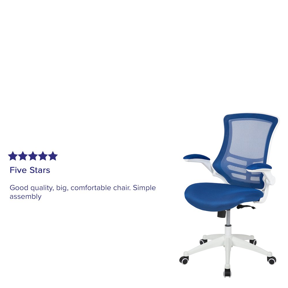 Mid-Back Blue Mesh Swivel Ergonomic Task Office Chair. Picture 5