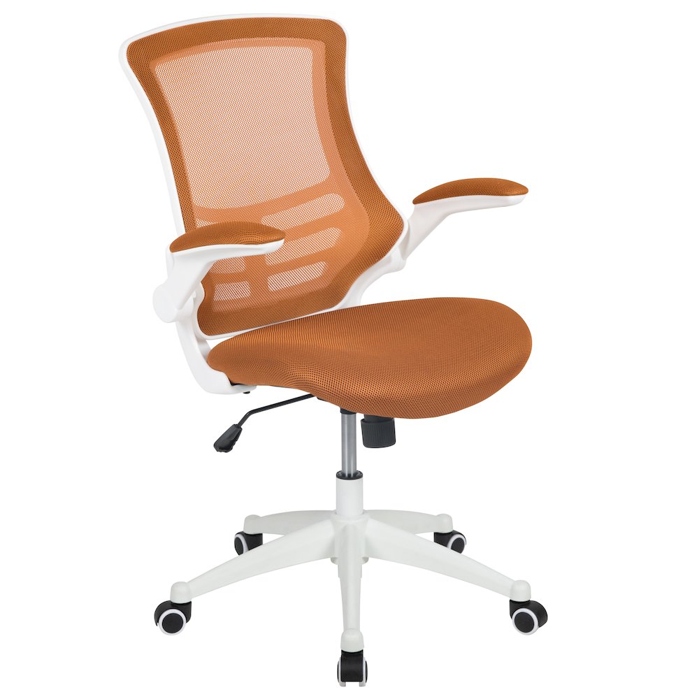 Mid-Back Tan Mesh Swivel Ergonomic Task Office Chair. Picture 1