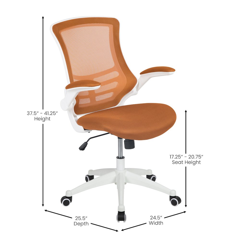 Mid-Back Tan Mesh Swivel Ergonomic Task Office Chair. Picture 7