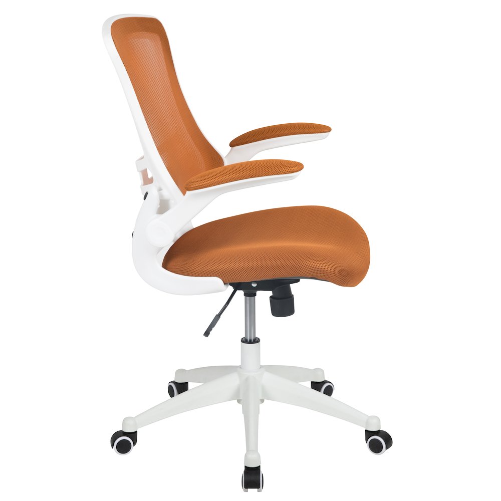 Mid-Back Tan Mesh Swivel Ergonomic Task Office Chair. Picture 10