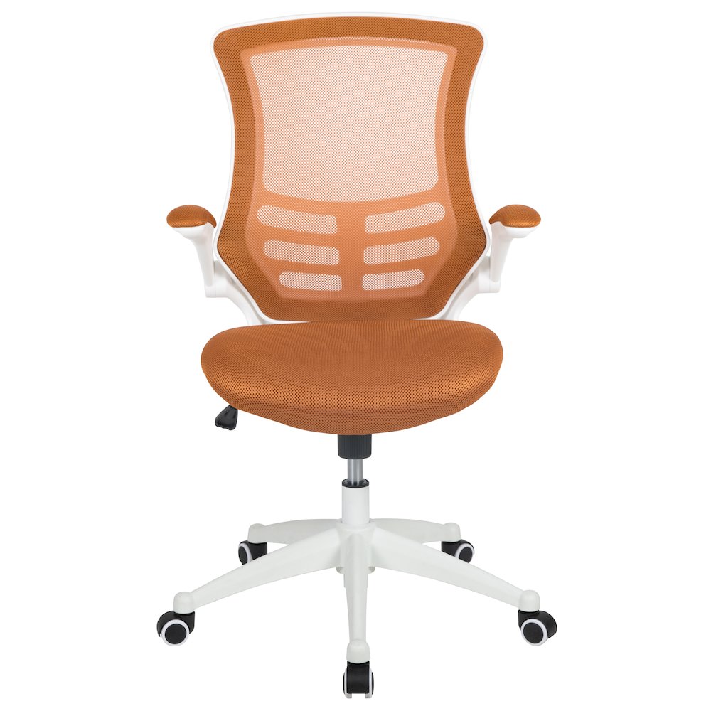 Mid-Back Tan Mesh Swivel Ergonomic Task Office Chair. Picture 11