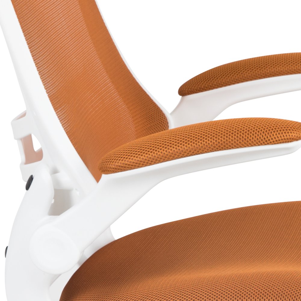 Mid-Back Tan Mesh Swivel Ergonomic Task Office Chair. Picture 9